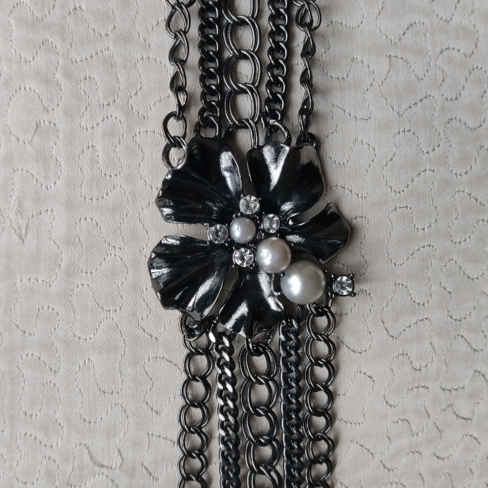 NWT NEW DIRECTIONS Multi-Strand Rhinestone Pearl Bracelet Multi-Chain Bracelet